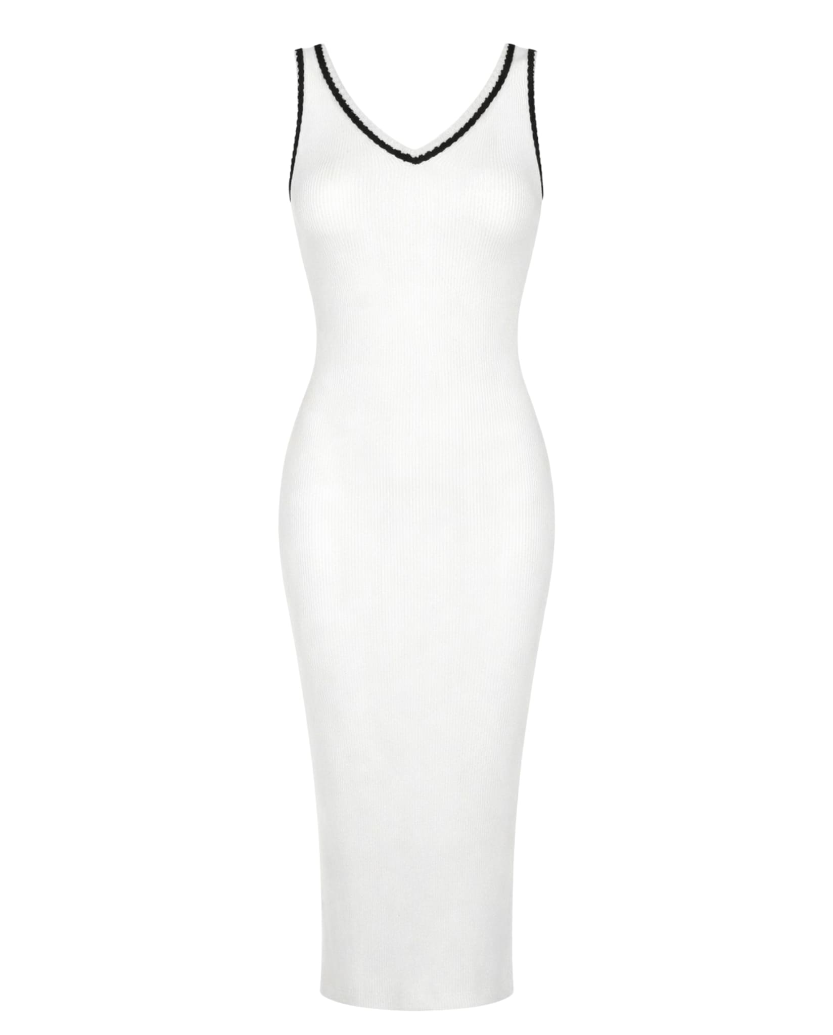Sleeveless Rib Knit Dress - White | Coventina Collection Sleeveless Rib Knit Dress - White | Coventina Collection