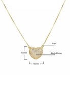 Sparkling Heart Necklace In Gold Size