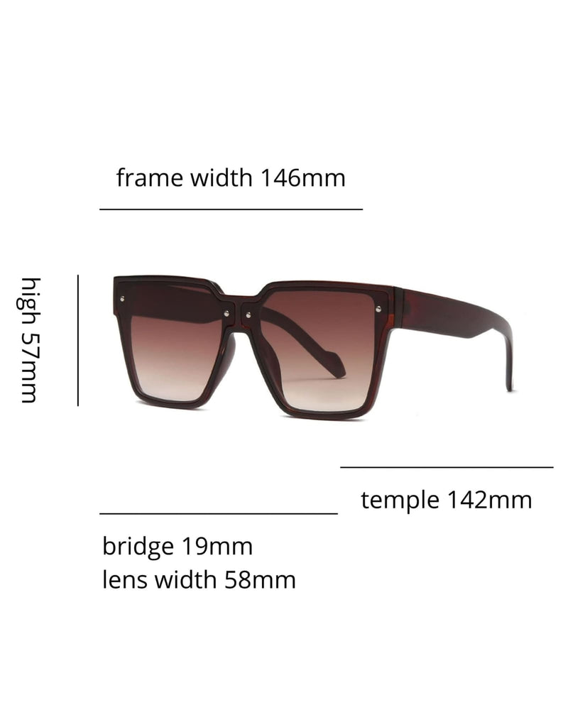 Square Sunglasses With Thick Frame Size