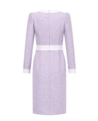 Textured Midi Dress With Contrasting Trim