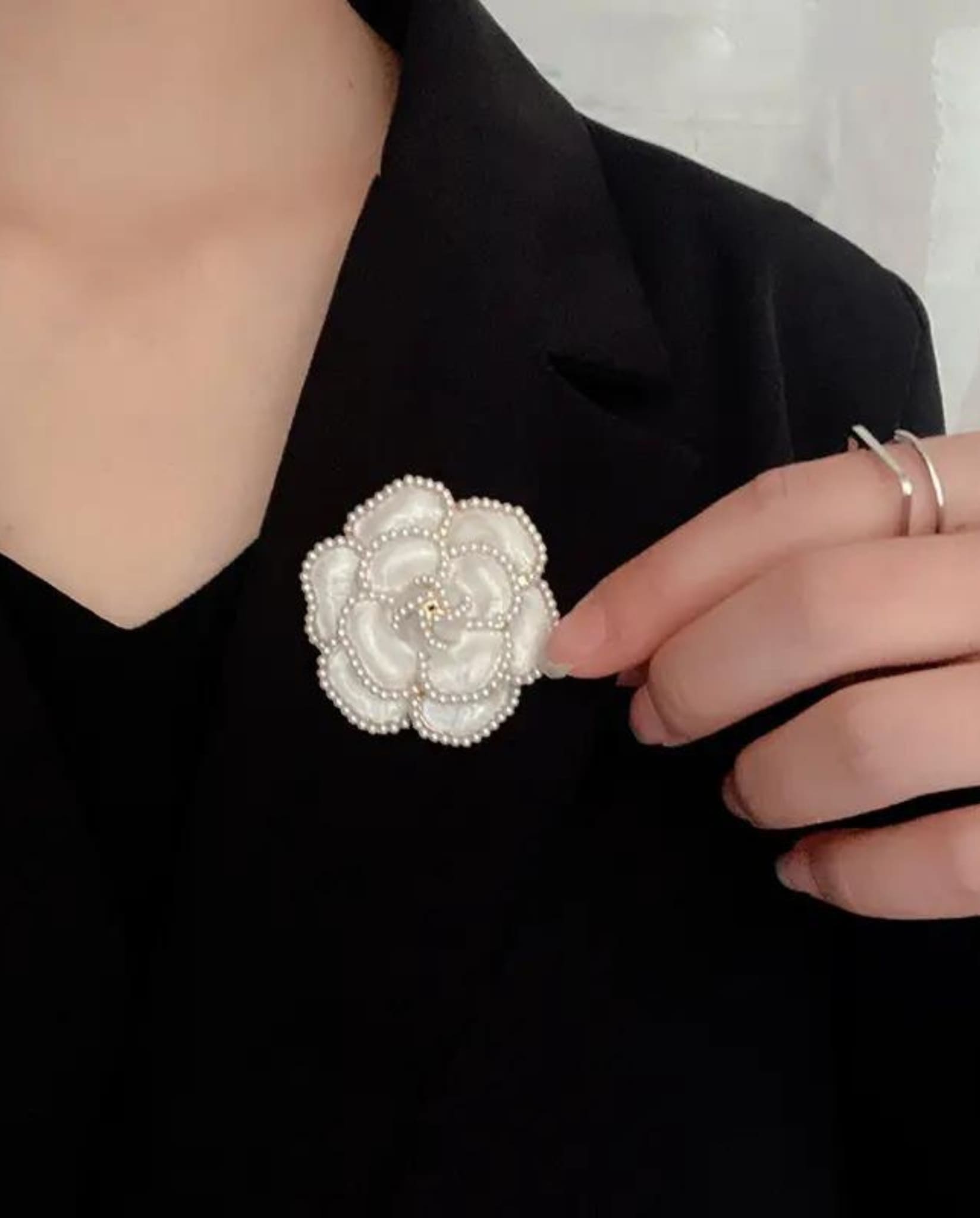 Vintage Style Camellia Brooch