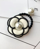 White Camellia Flower & Pearl Hair Rope