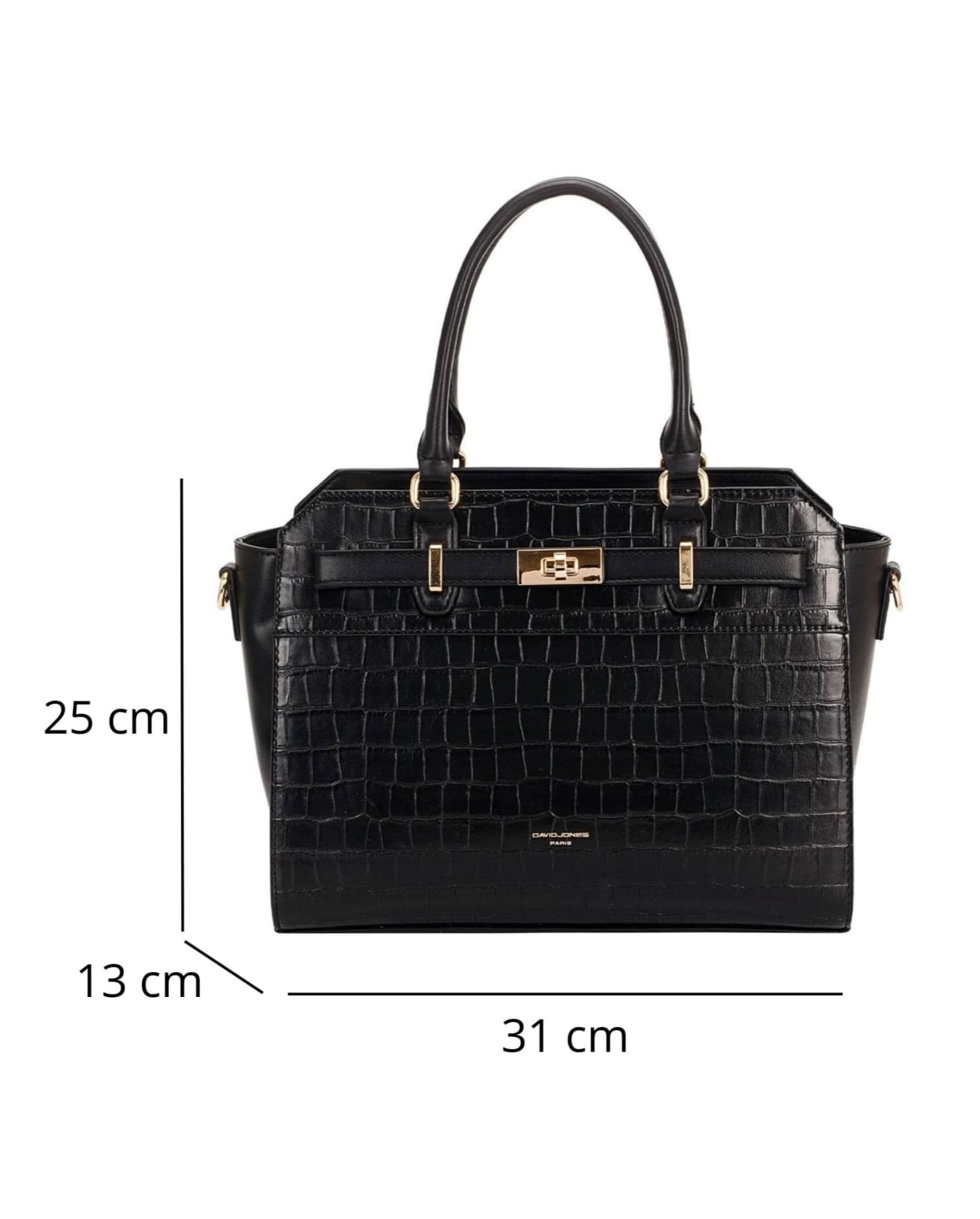 Crocodile Embossed PU Leather Tote Bag Size