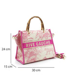 Embroidery Tote Bag In Pink Size