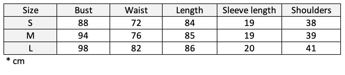Estelle embellished denim dress size chart.