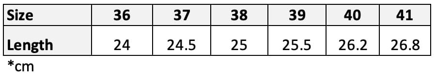 Gold Buckle Sandals Size Chart