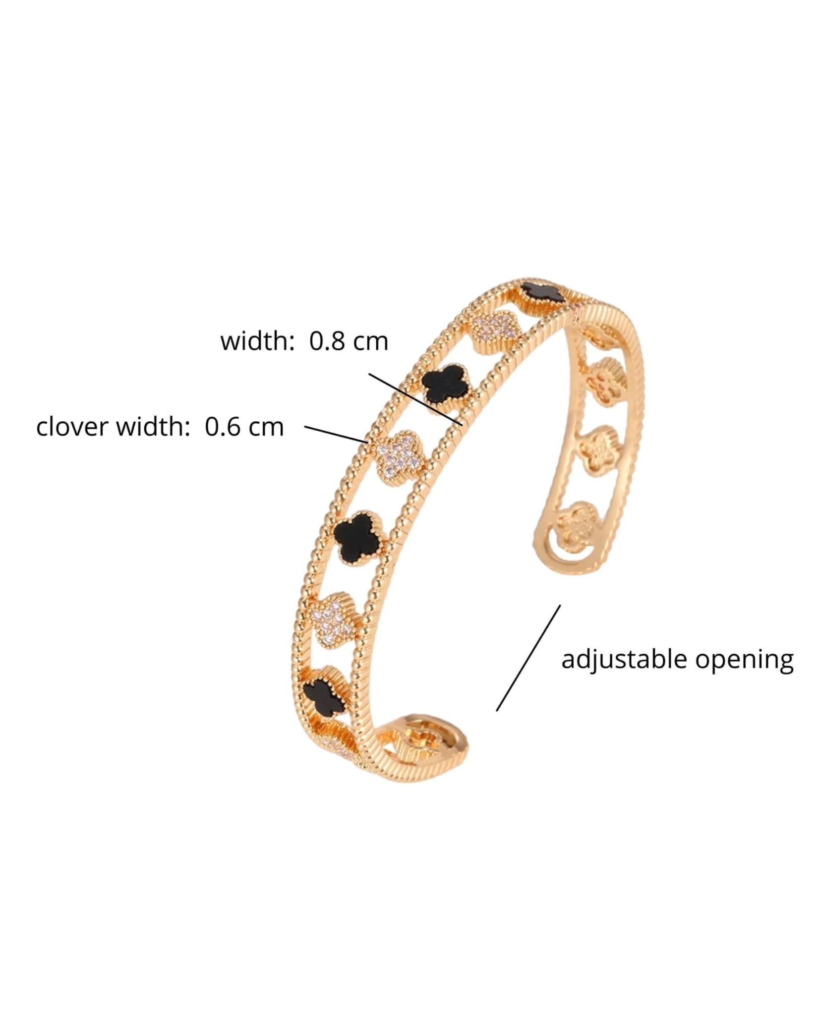 Black Clover Bracelet In Gold Size