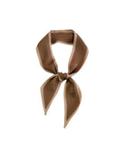 Brown Ribbon Scarf With Print