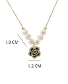 Camellia Flower Pendant Necklace Size