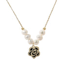 Camellia Flower Pendant Necklace