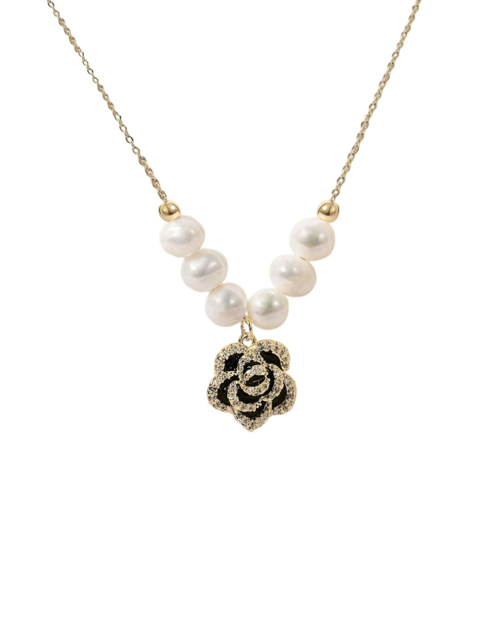 Camellia Flower Pendant Necklace