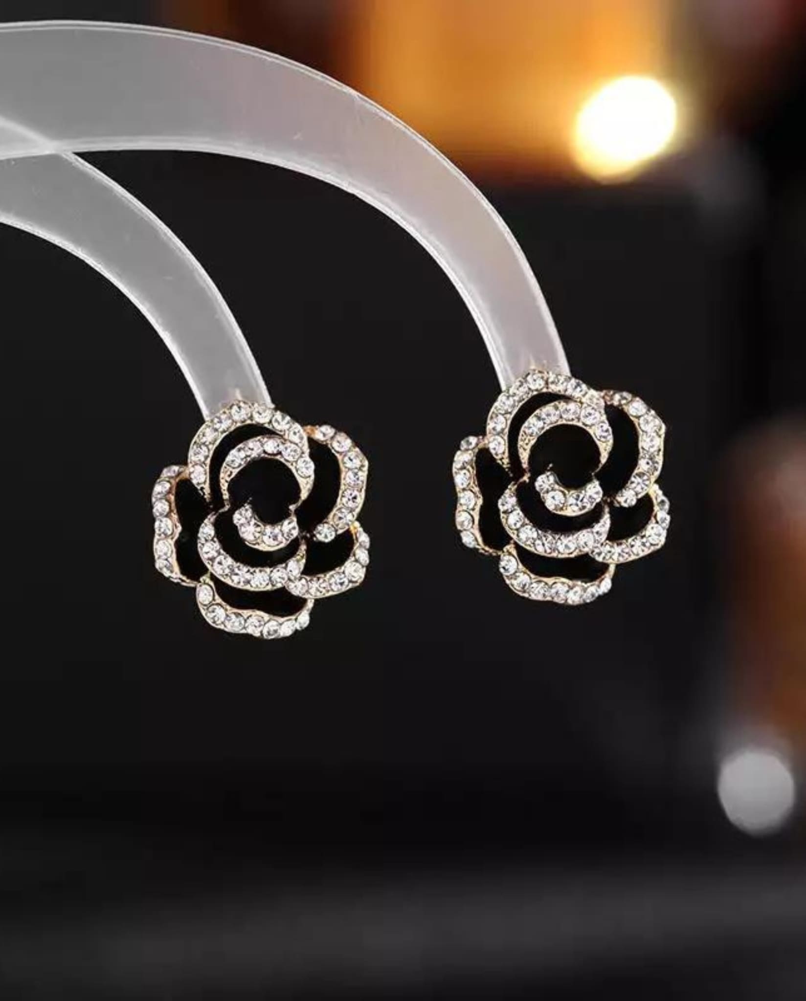 Camellia Flower Stud Earrings