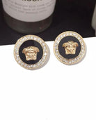 Coin Shaped Earrings Black