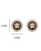 Coin Shaped Earrings Black Size