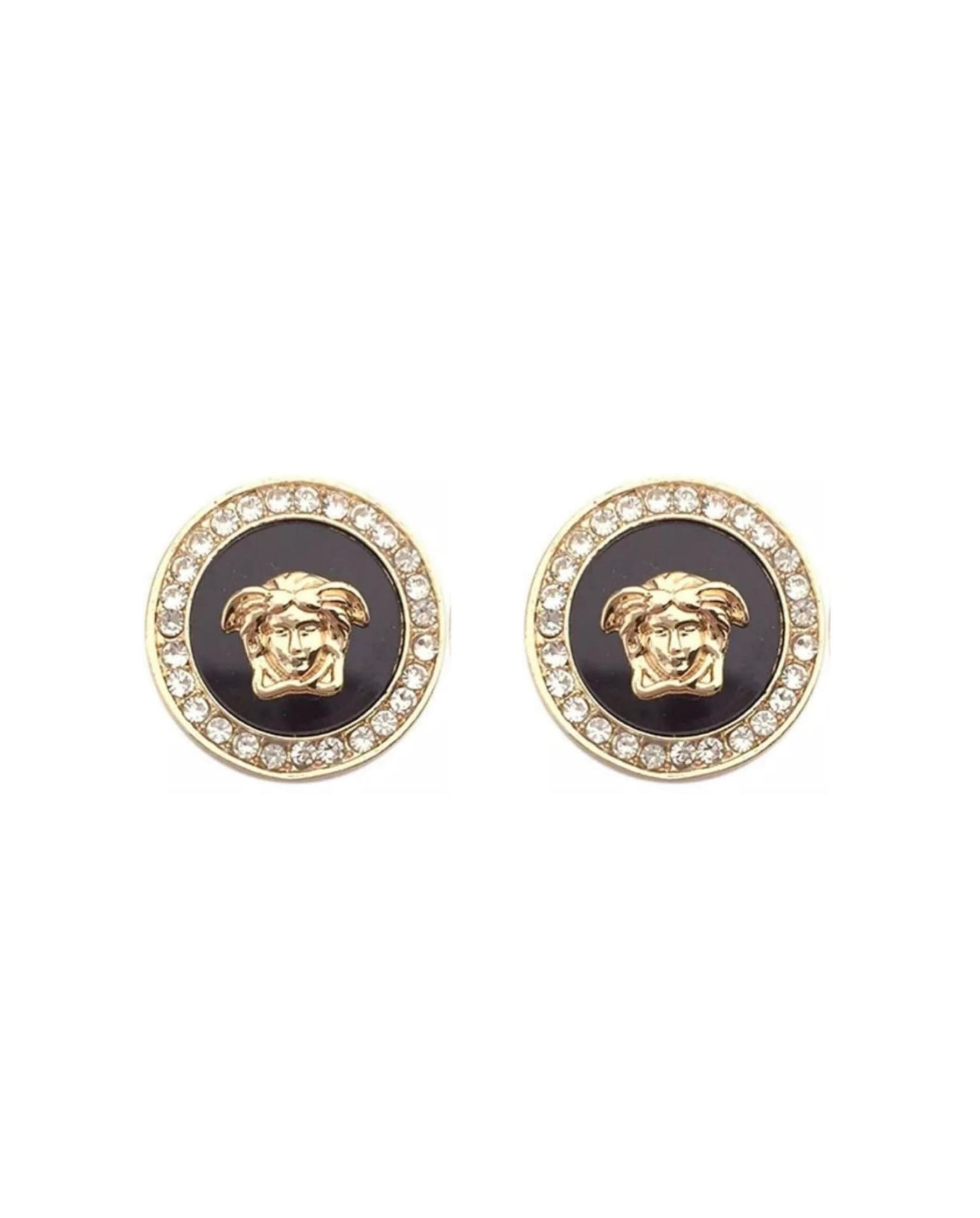 Coin Shaped Earrings Black