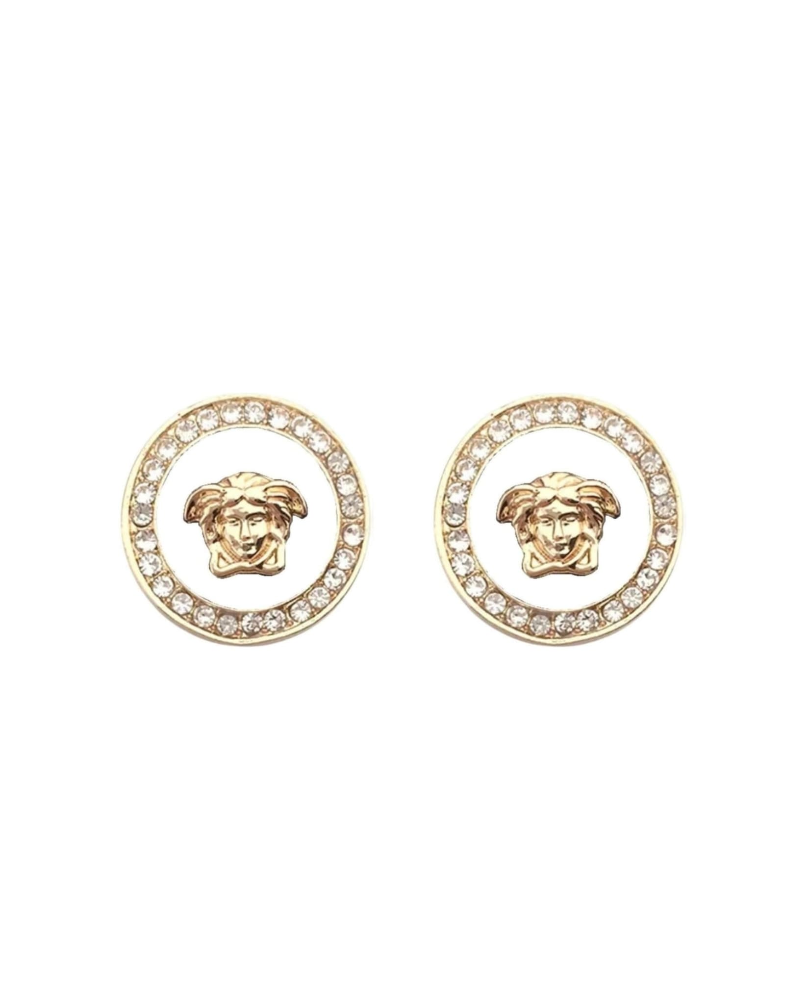 Coin Shaped Earrings White