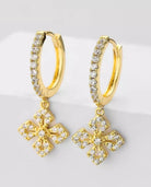 Crystal Clover Hoop Earrings