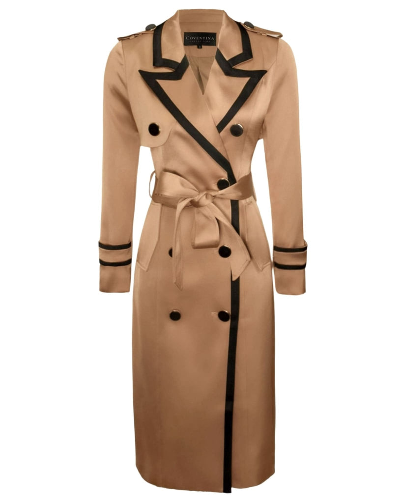 Elegant Satin Trench Coat