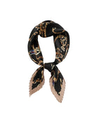 Equestrian Print Pleated Scarf In Black