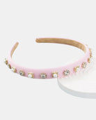 Light pink Crystal & Pearl Decorated Hairband