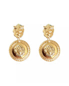 Lion Head Statement Earrings Gold