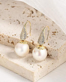 Pearl Golden Drop Earrings