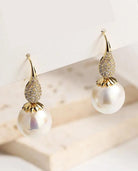 Pearl Golden Drop Earrings