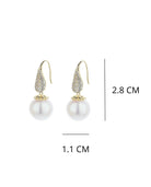 Pearl Golden Drop Earrings Size