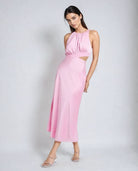 Pink Satin Crepe Dress