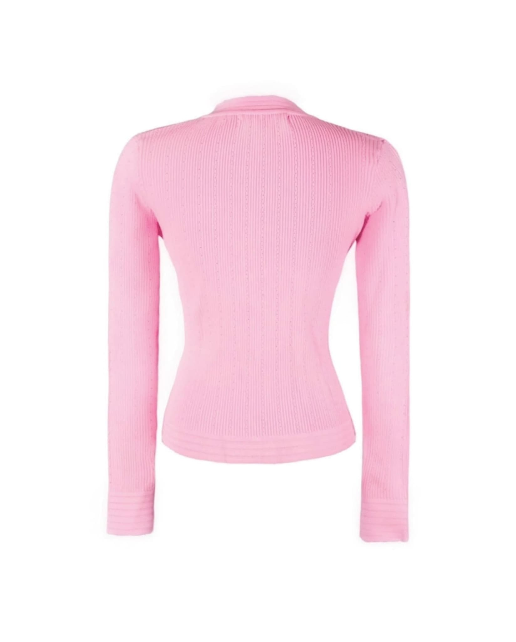 Pink Sweater With Gold Buttons